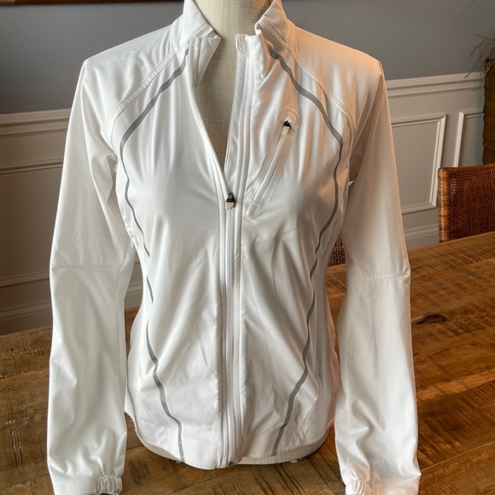 Athleta White Reflective Jacket